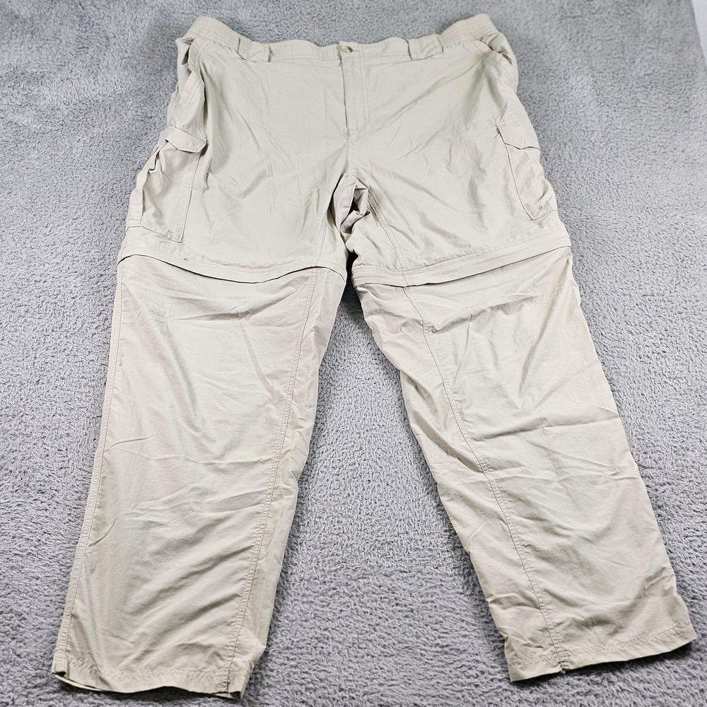 Columbia GRT Convertible Pants Mens 2XL Beige Nylon Zip Off Hiking Outdoor Cargo